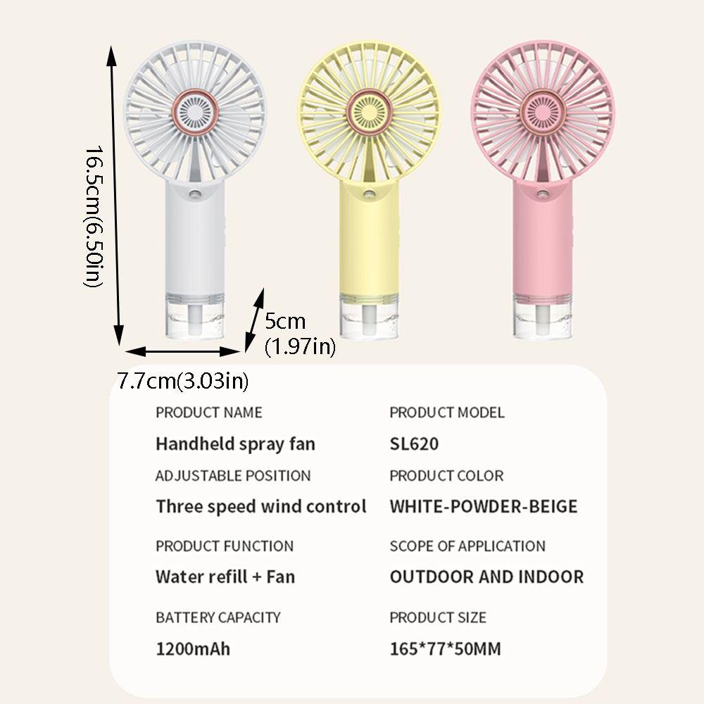 Portable Handheld Spray Fan USB Rechargeable Fast Cooling Fan Handheld Misting Fan  Hot Weather