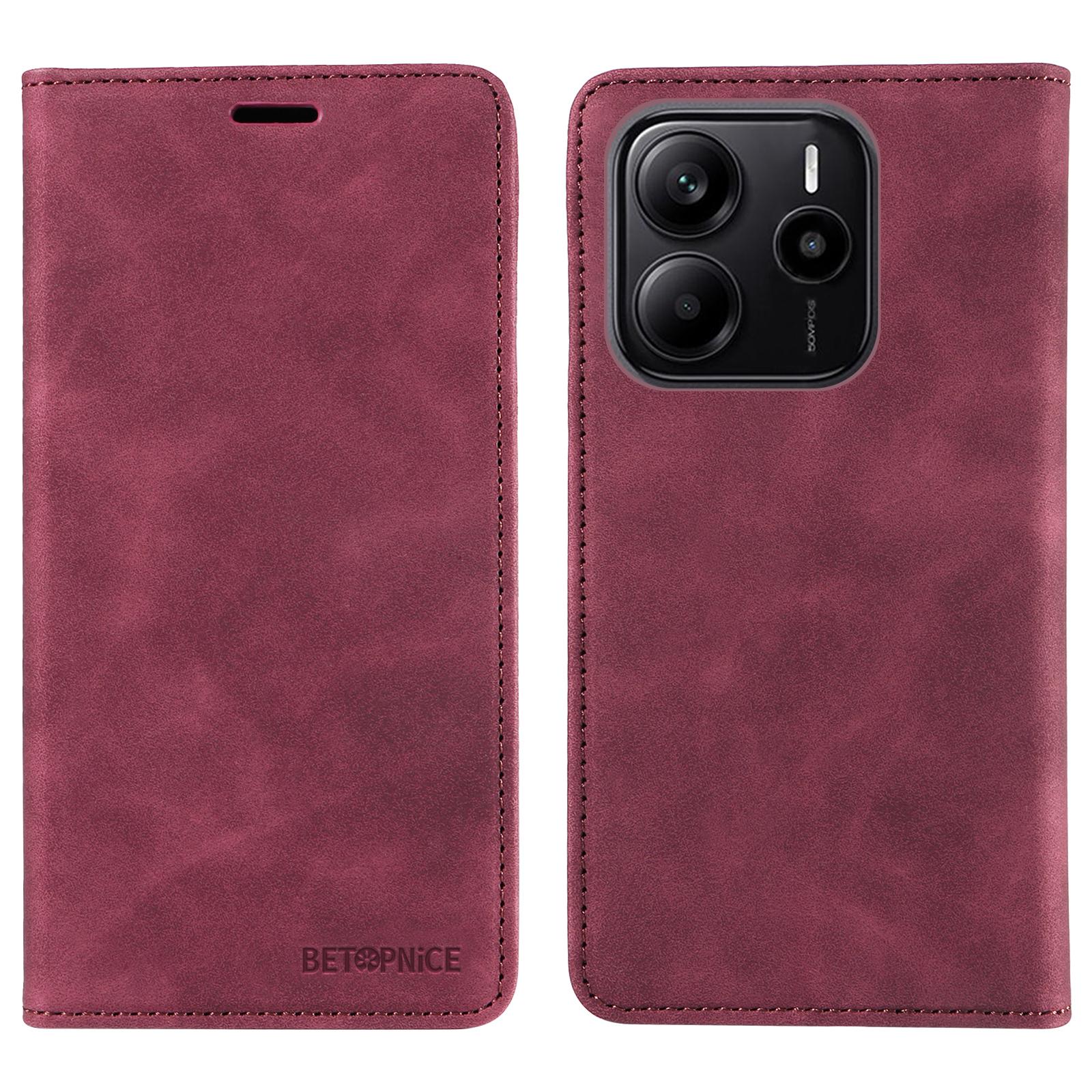 

BETOPNICE 003 For Xiaomi Redmi Note 14 4G (164.84mm) Case Magnetic Closure RFID Blocking Wallet Stand Leather Phone Cover D