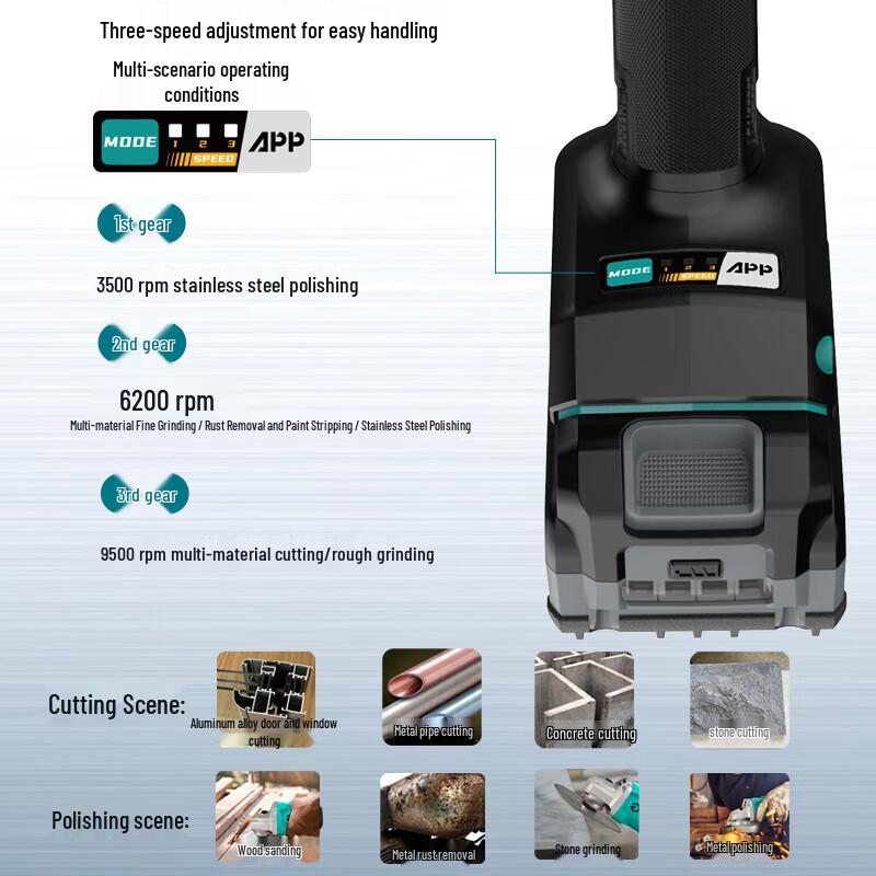 Cordless Brushless Angle Grinder CN plug (adapter included)
