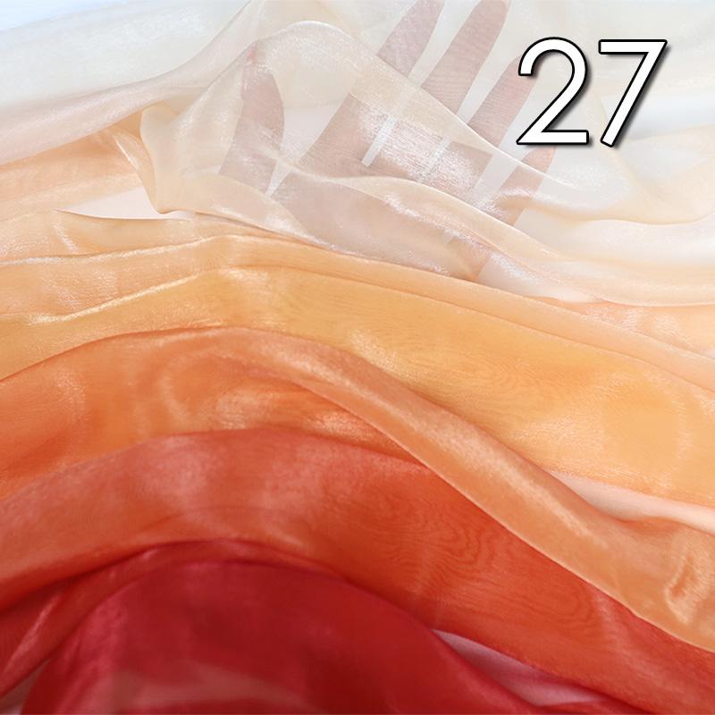 1/2/5 Meter 30D Rainbow Gradient Color Chiffon Fabric Organza Tulle Fabric For Diy Ancient Style Hanfu Silky Dress Stage Garment