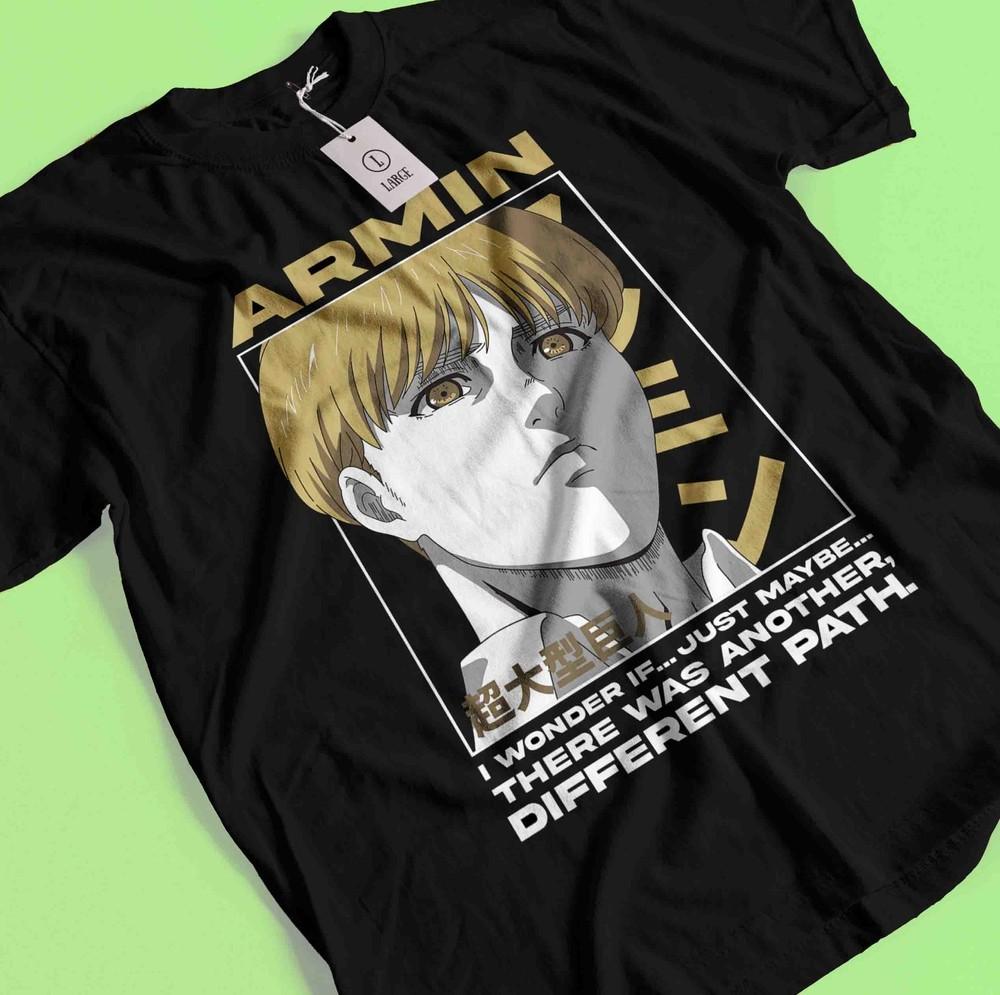 

Футболка Атака Титанов Эрен Микаса Футболка Леви Футболка AOT Эрвин Ханге Армин Футболка L