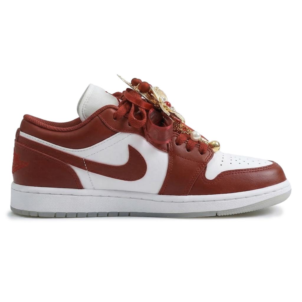 Jordan Air Jordan 1 Blissful Union, Formal Wear, Wedding Shoes Slip Resistant Lightweight Low top 553560-133(Team2070-S-BOX)