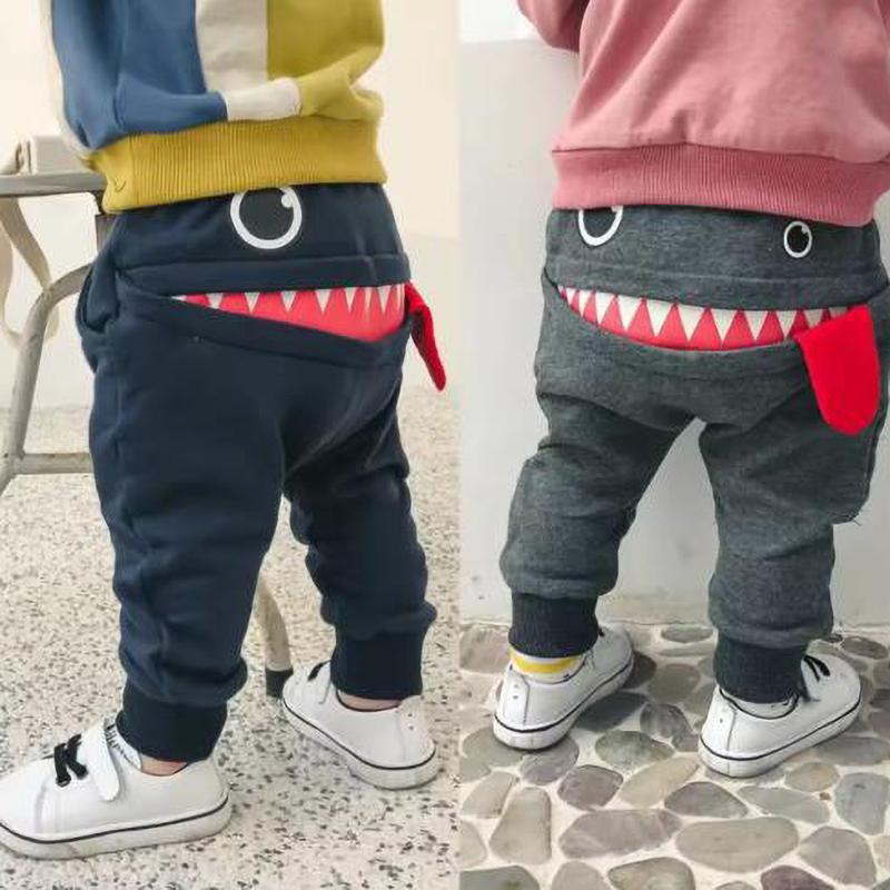 Casual Baby Children Pants Toddler Boys Girls Cute Monster Trousers Costumes Long Cototn Infant Cartoon Panty