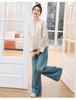 2025 Women's Spring Jacquard Color Block Retro Jacket with Frog Buttons