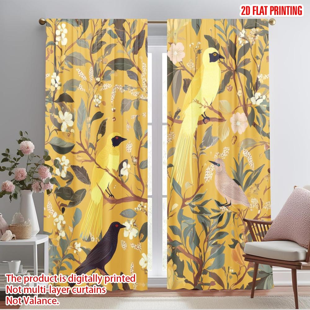 

2pcs,2D plane printing Light Filtering Curtains Tropical Harmony (2) Versatile 100% Polyester (without rod) All Seasons for 52.50×116.00 CM 2pcs