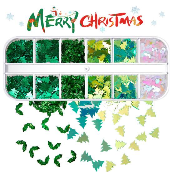 1 Box Nail Sequins Ultra-Thin Bright Color Mix Shape Wide Application Easy To Apply Decorative PET