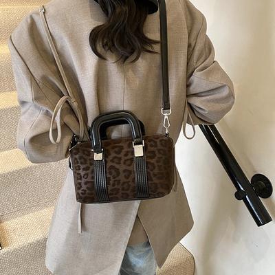 Fashion Leopard Faux Suede Bags Sense of Luxury Super Cool Hot On Trend Shoulder and Crossbody Bags for Women
