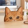 Charming Cat Statues for Room Peeking Orange Wooden Figurine, Cute Head Decoration, Handmade Gifts Lovers Natural Wood Tabletop Ornament, Gift