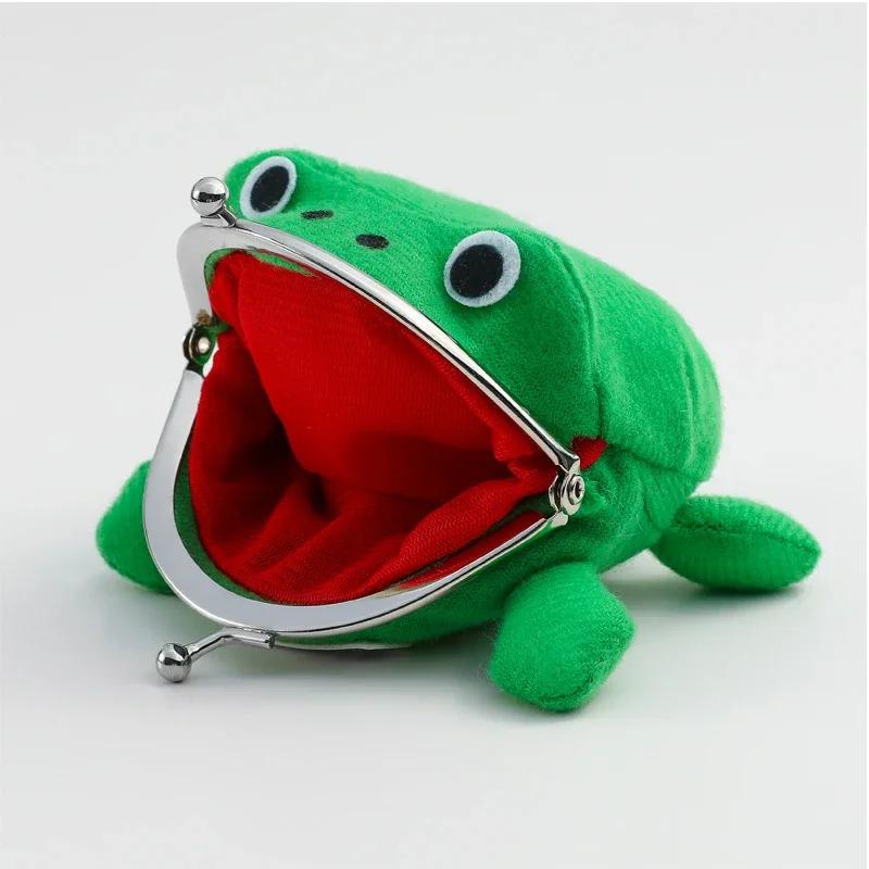 2026 New Anime in Fashion Frog Coin Purse Key Chain Cute Plush Frog Cartoon Cosplay Purse Prop Accessories Gift Cloth Wallets