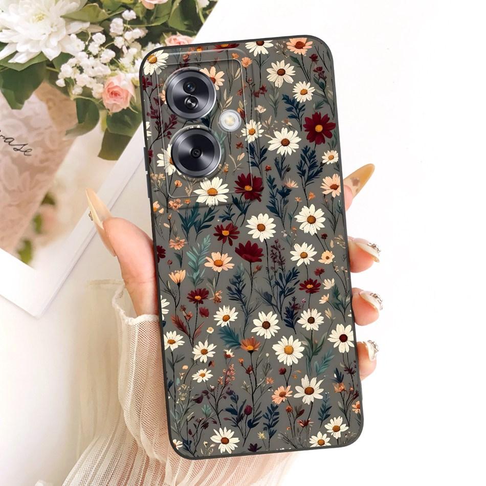 For OPPO A79 5G Cute Cat Flower Cartoon Phone Case For Oppo A79 CPH2553 CPH2557 Shockproof Soft Silicone Covers Bumper