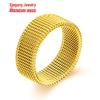 Triple-Tone Titanium Steel Men's Fashion Ring, 8mm Stainless Mesh, Fade-Resistant Business Style