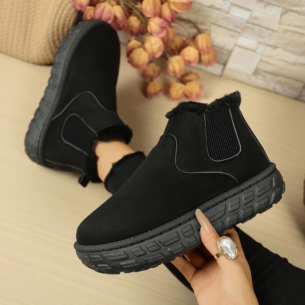 Fashion Women Boots 2025 Winter New Style Vintage Casual Women Cotton Shoes Thick Sole Round Toe Daily Rubber Sole Snow Boots Women