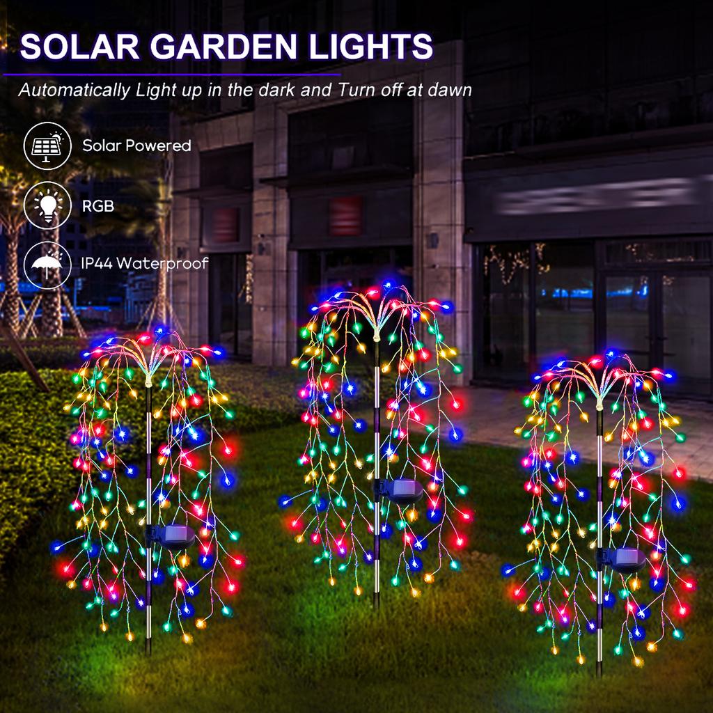 200/100LED Outdoor Solar Feuerwerk Beleuchtung Dekor LED Licht Lichterketten Ramadan Lampe Wasserdichte Lichterketten für Innenhöfe