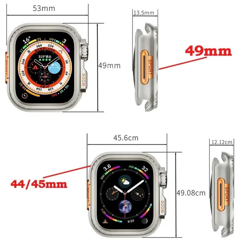 Metal Bumper Case For Apple Watch 49MM 46 45 44mm Protector Frame Cover For iWatch Series 11 10 9 8 7 654SE Change To Ultra 3 49