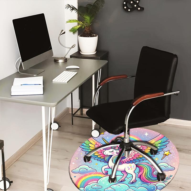 1pc Office Carpet Chair Mats Rainbow Unicorn Fantasy Sky Perfect for Decorating Office Chairss, Or Bedrooms.YDT280