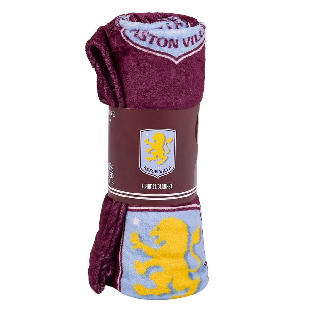 Aston Villa FC Fleece Multi Crest Blanket