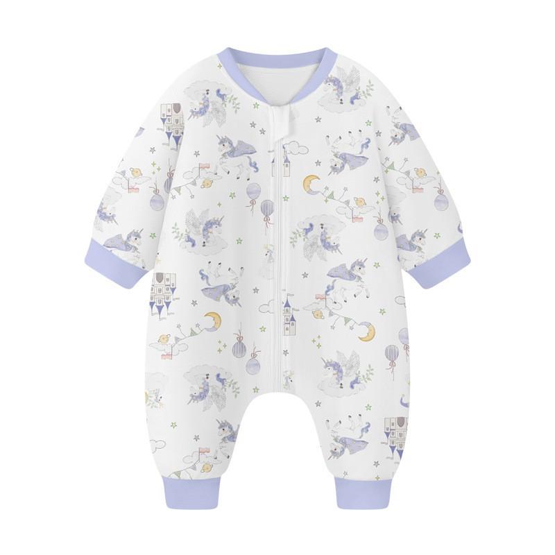 Cotton Warm Footed Sleepsuit Toddlers Winter 5-10C Anti-Kick Sleeping Bag With Belly Cover 20-50lbs