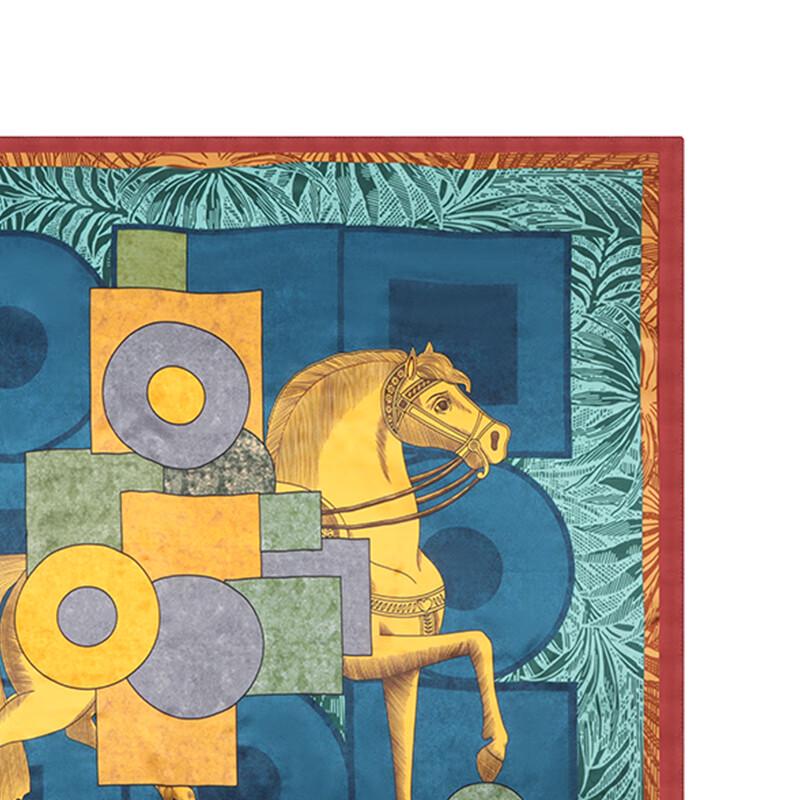 Aisi Yalan Vivian 70 Geometric Horse Silk Square Scarf