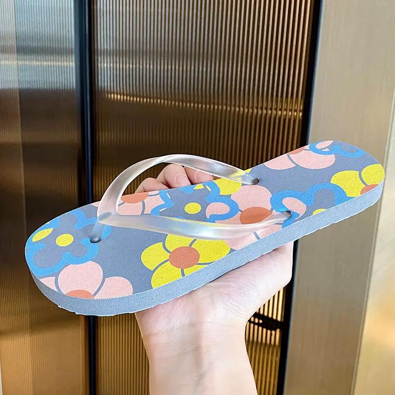 Fashion On Beach Flowers Shoes Chic Elegant Shoe Small Size Clappers 39 Slides Slip-resistant Eva Women's Slippers and Ladies Sandals