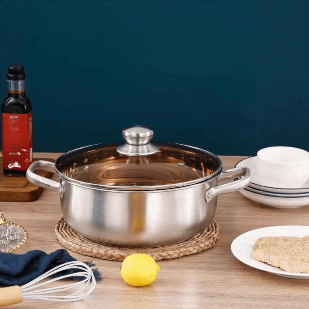 Thickened Soup Pot Flat-bottomed Hot Pot Practical Stainless Steel Stew Pot  Noodle