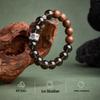 Men's Vintage S925 Sterling Silver Gold Sandalwood Icy Obsidian Bracelet - High-End Gift for Boyfriend