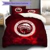 Set Copripiumino Trapuntato con Motivo Olympiacos CFP Decorazione per la Casa Regalo (1 * copripiumino + 2 * federe senza imbottitura)