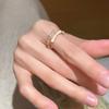 Koreanischer Stil Schlichter Zirkon Bambusring Damen Offen Verstellbar Nische Hochwertig Einzigartig Westlicher Stil Perlenring Mode