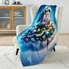 Festive Snowman with Ornaments Pattern Blanket Flannel Material Soft Warm for All Seasons,For Home Outdoor Camping Picnics RV