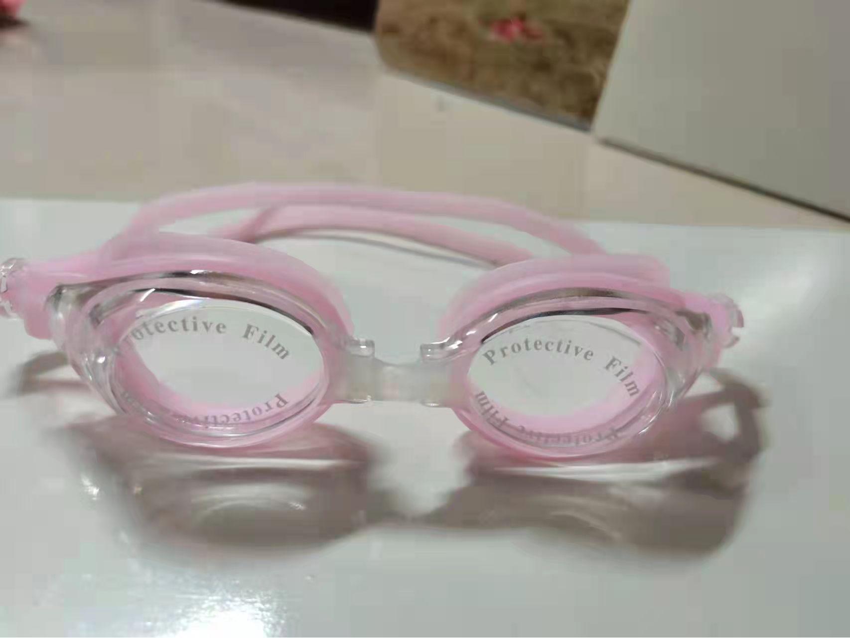 

Унисекс регулируемые водонепроницаемые очки для плавания, плоские линзы, многоцветные варианты розовый