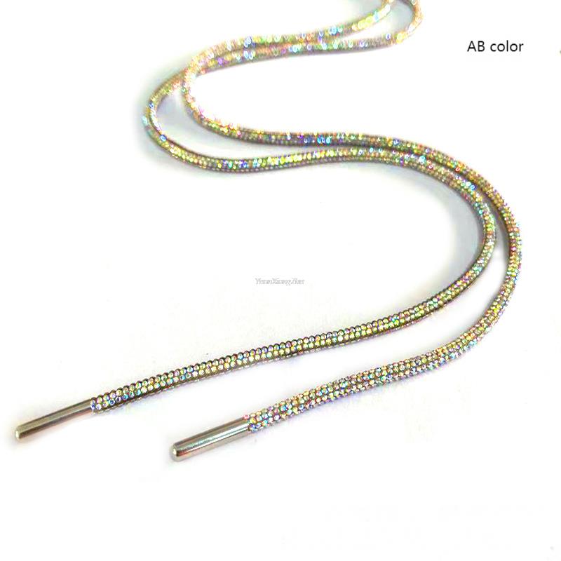 New Fashion Rainbow Diamond Shoelaces for Sneakers Round  DIY Luxury Rhinestone Shoelace Sb Dunk Low Shoe laces Strings