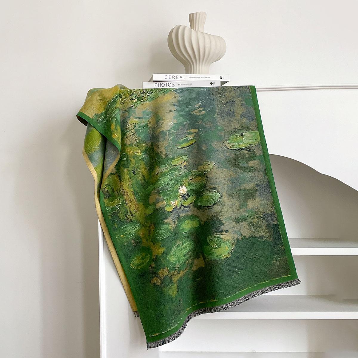 

Warm Cashmere Scarf Women Floral Oil painting Shawl New Wraps Luxury Thick Blanket Winter Bufanda Pashmina Female Travel Stoles