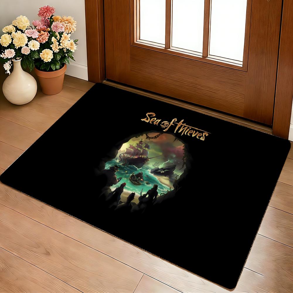 Hot Anime S-Sea Of T-Thieves Floor Mat Cozy Flannel Soft Thick Non-Slip Mat For Living Room Bedroom Kitchen Decor Rugs