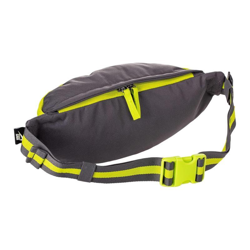 Nike Heritage Polyester Sling Bag Fanny Pack Regular Unisex Gray Yellow Green Casual BA5750-068