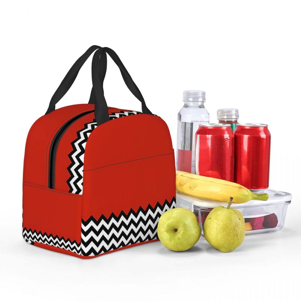 Black Lodge Twin Peaks Inspired Graphic Insulated Lunch Bag for Women Office Cooler Thermal Food Box Tote Lunch Boxes Container