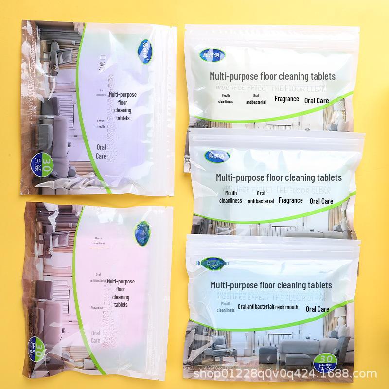 Tablete de curățare a podelei cu gresie cu efect multiplu pentru decontaminare și detartrare, înălbitor cu parfum de uz casnic.