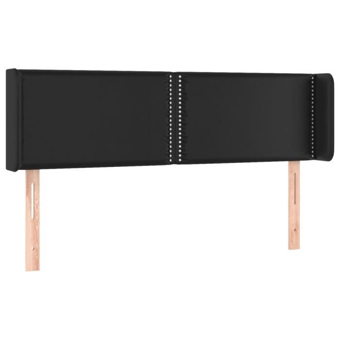 VidaXL Tête de lit avec oreilles Noir 147x16x78-88 cm Similicuir3118718