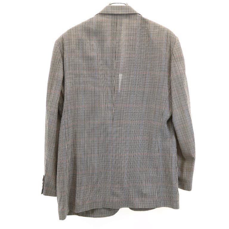 Burberrys Sanyo Shokai Made in Japan Check Pattern Linen Blend Wool tailored jacket Men's Used