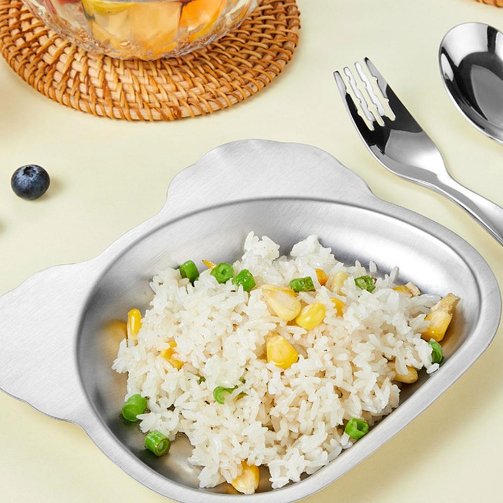 Children Plates Children Dinner Trays Cartoon Children Food Containers Stainless Steel Material for Children Restaurant