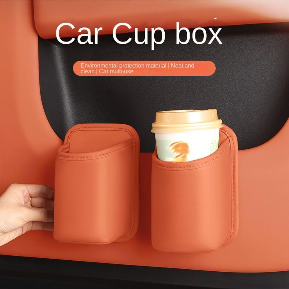 

Leather Car Door Cup Holder Storage Bin Auto Back Seat Cup Holder Automotive Drink Rack Vehicles червоний
