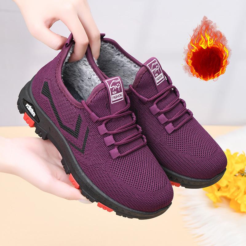 Women's Winter Snow Boots With Faux Fur Lining Non-Slip Lace-Up Workout Sneakers Warm Casual Short Ankle Boots Comfortable Walking Shoes for Women