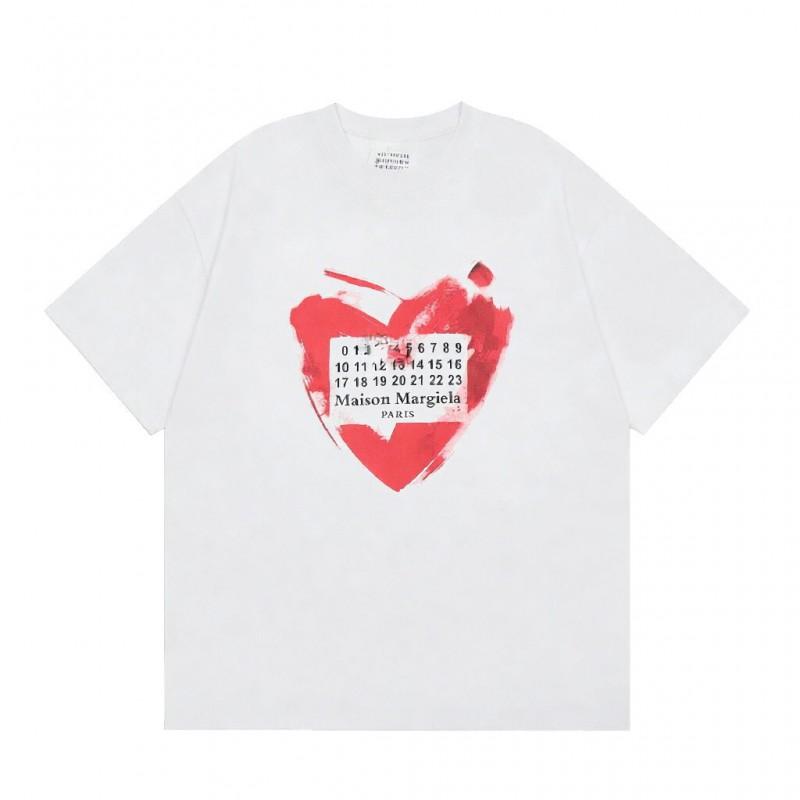 Digital Print MM6 Cotton T-Shirt Men Women Short Sleeve Casual Top 230g