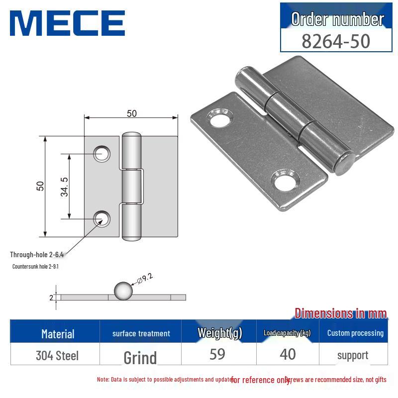 Thickened Stainless Steel Small Hinge for Folding Cabinet, Window, or Wooden Box with Lotus Leaf Design.