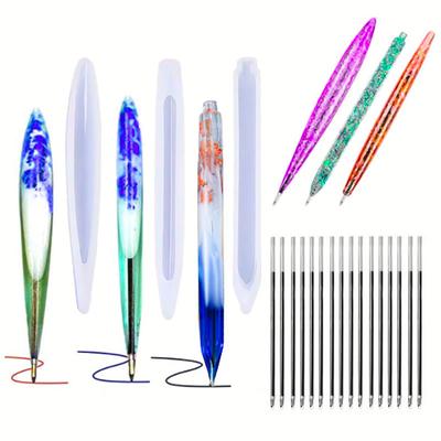 1/3/5Pcs Ballpoint Pen Silicone Mould Dried Flower Resin Decorative Craft DIY Transparent Epoxy Resin Molds for Jewelry Making