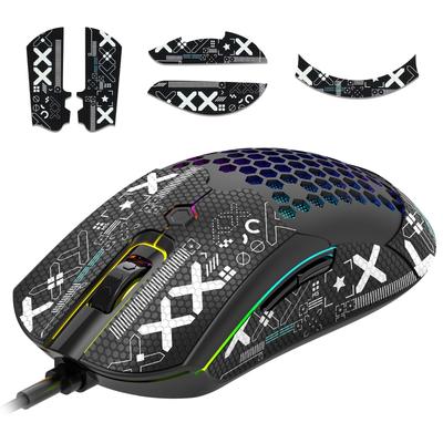New Arrival Mouse Grip Gaming Mouse PRO 65g Lightweight Mouse UPDATE Technology RGB Light Wired Programmable Driver 12000DPI 7 Keys 6 Levels