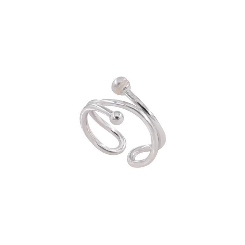 Pearl Minimalist Fashionable Ring For Women Sophisticated Geometric Copper Design