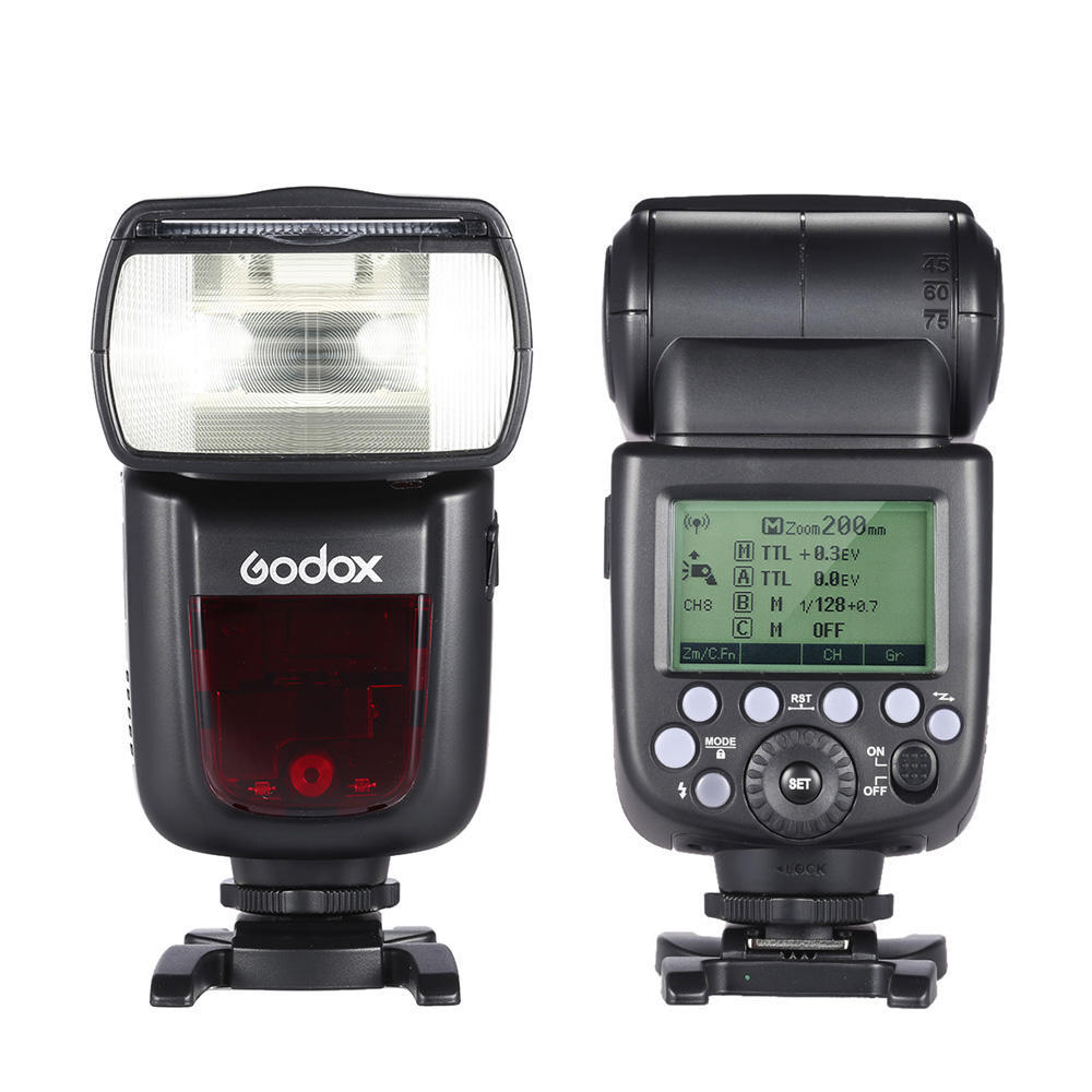 

Godox V860II-C E-TTL 1/8000S HSS Ведущая ведомая вспышка Speedlite GN60 Встроенная беспроводная система 2,4G X EU Plug