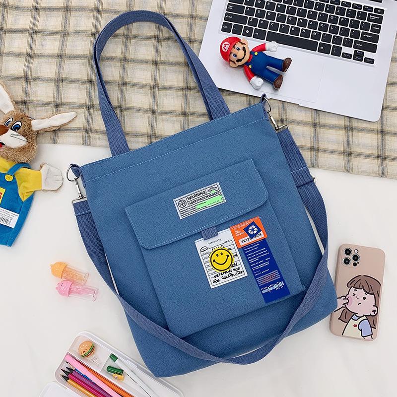 Crossbody Bag Fashionable And Simple Casual Canvas Bag Literary And Fresh Women'S Bag Student Large-Capacity Shoulder Bag