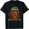 Unbeeindruckte Schwarze Frau mit Locs Camouflage T-Shirt