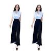2026 Summer Elegant Stand Collar Cap Sleeve Top & Wide Leg Pants Set