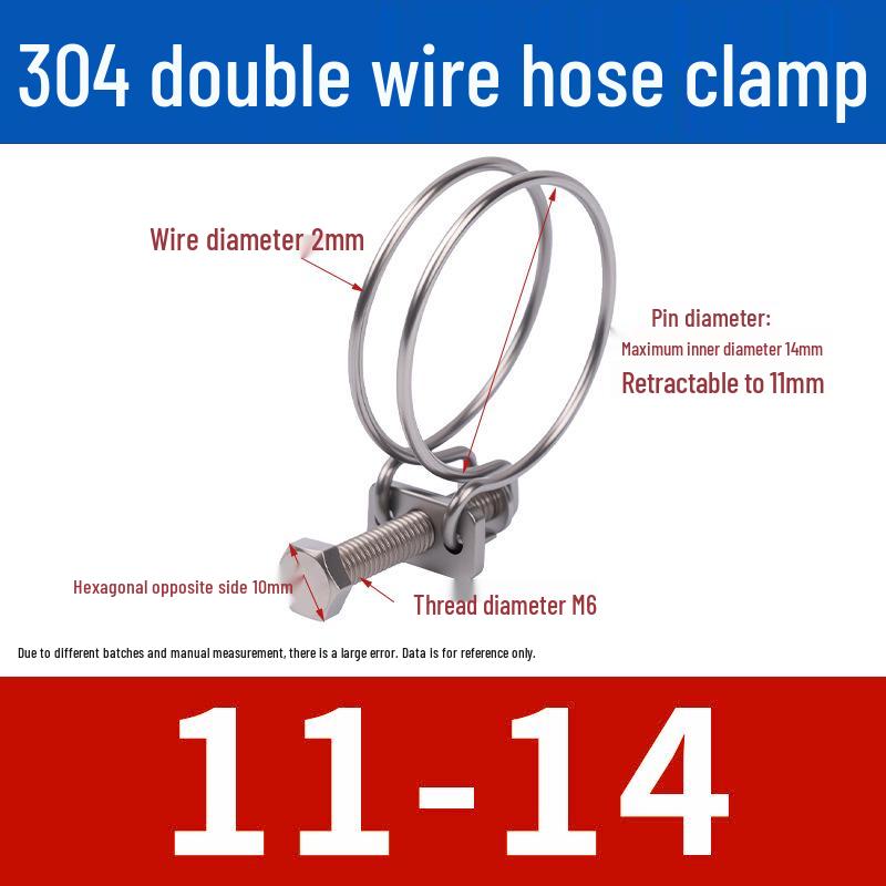 Doppeldraht-Schlauchschelle aus Edelstahl für Feuer-, Wasser-, Gasleitungen - Verdickt